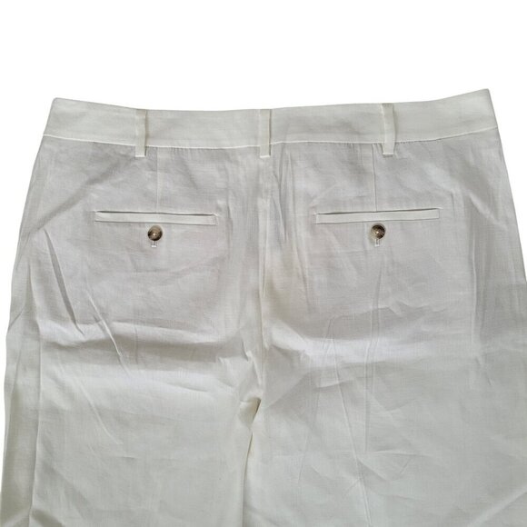 RW&CO Linen Blend Wide Leg Mid Rise Pants Off White Color Plus Size - Picture 7 of 13